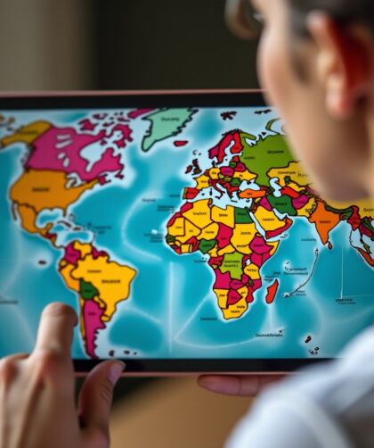Carte mondiale interactive : Explorez les pays, continents, capitales et océans