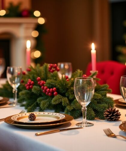 Guide créatif pour une table de Noël aux couleurs rouge et verte